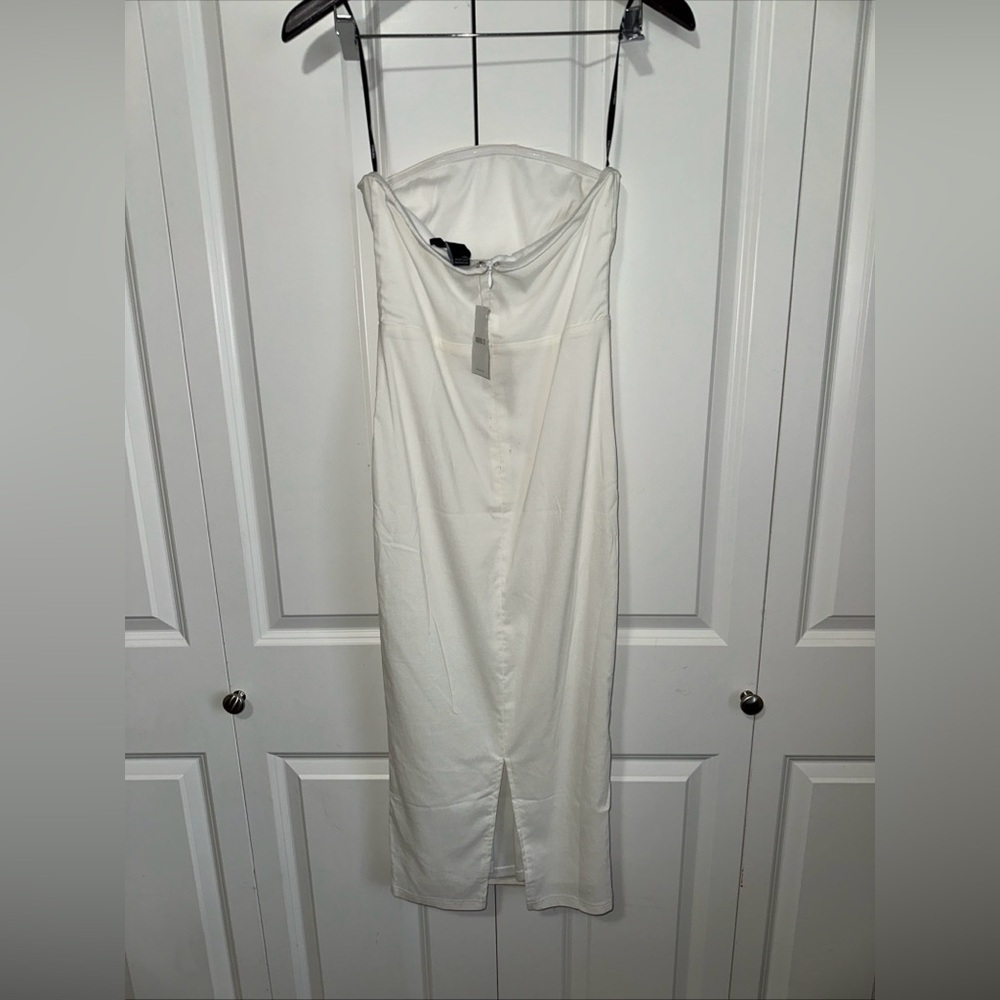 Forever 21 Lightweight Strapless Bodycon Midi Dress M White NWT - Picture 4 of 5